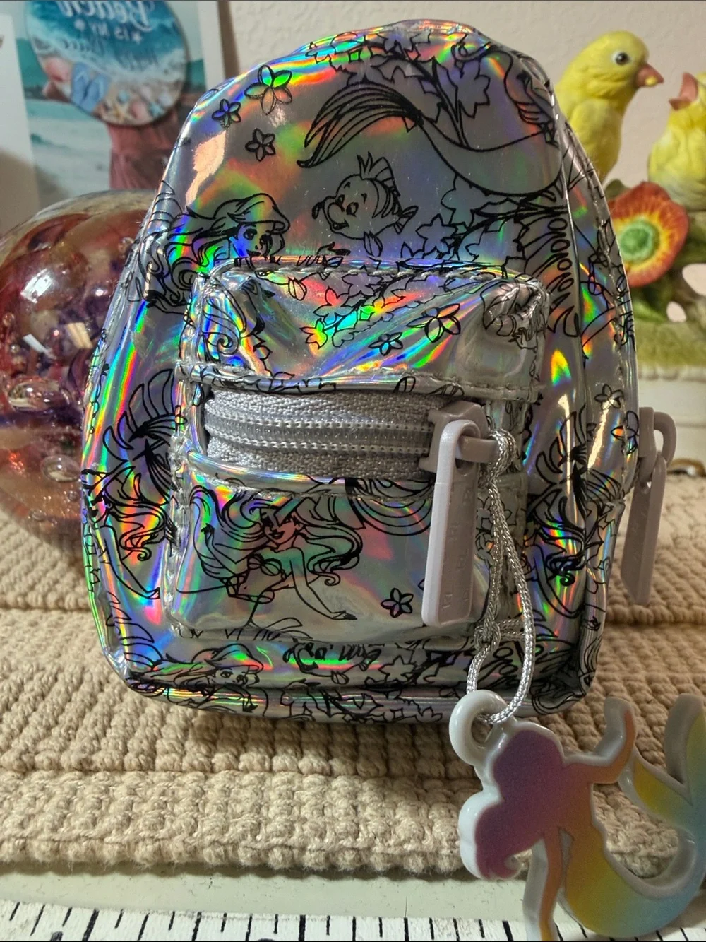 Disney The Little Mermaid Ariel Iridescent Holographic Mini Backpack Keychain